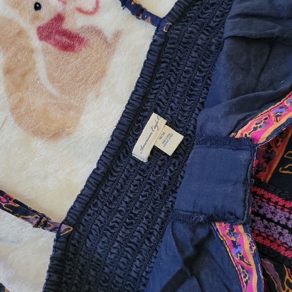 💙 BUSTIER CROP TOP KNIT CROCHETTE FLORAL CORSET STYLE PRINT FUNKY INDIAN - Picture 6 of 7